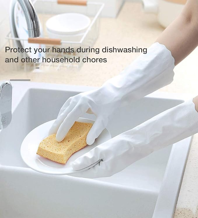 Alimat PluS Kitchen Gloves Latex Free, Cotton Flock Liner, 3 Pairs, Medium | - Image 5