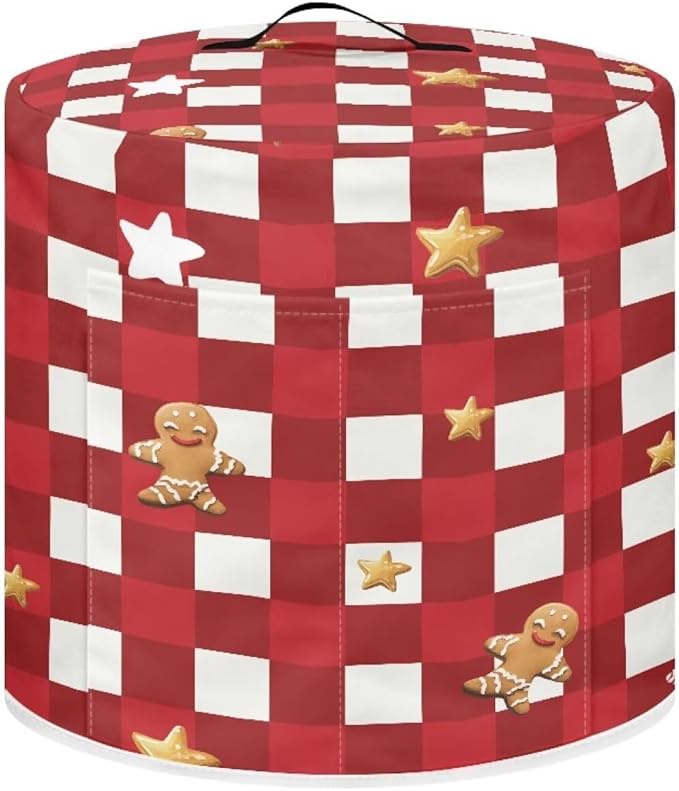 Christmas Plaid Dust Cover Instant Pot and Extra Accessories Dust Proof Easy to Clean Pressure Cooker Cover Electric Appliance Cover Air Fryer Accessories with Storage Pocket Size M