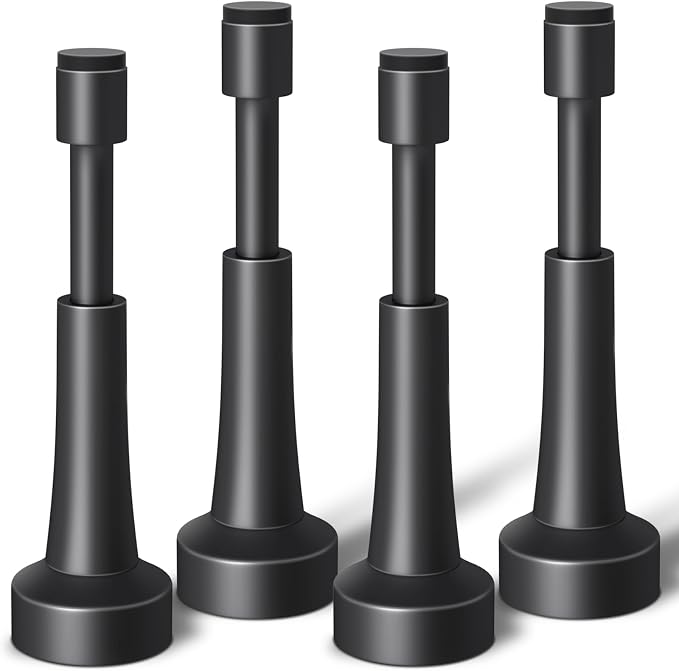 4PCS Black Door Stoppers for Wall, Spring Door Stop for Bottom of Door | 4.33 by brieieziy