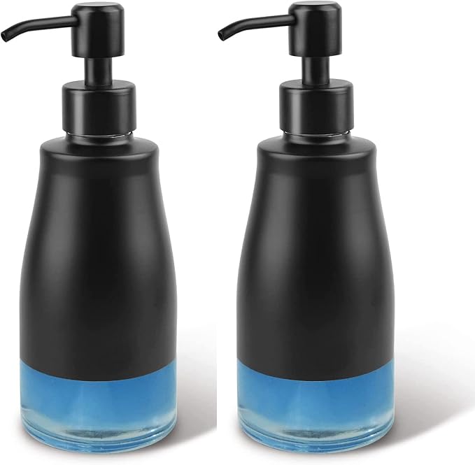 AUMIO 2-Pack Matte Black Hand Soap Dispensers by AUMIO