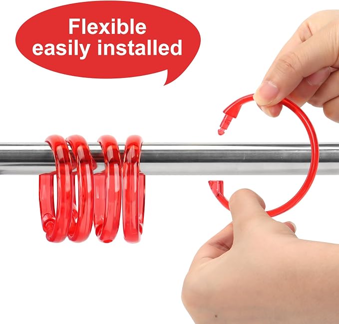 Red Shower Curtain Hooks - Image 3