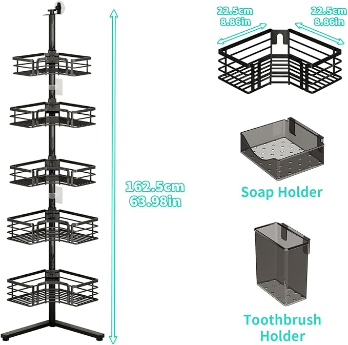 HapiRm Corner Shower Caddy Stand - Image 7