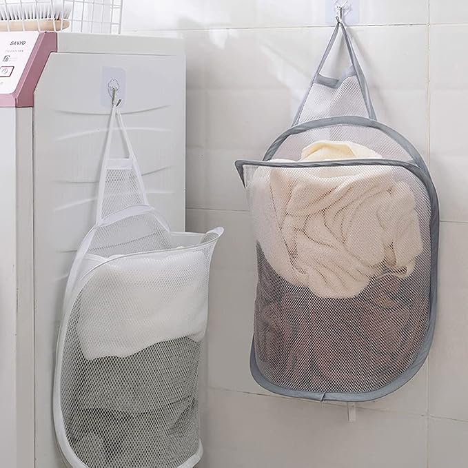 Mesh Collapsible Small Wall Laundry Baskets，Hanging Laundry Hamper，for Hotel - Image 7