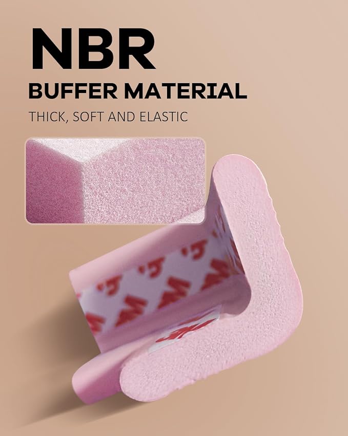 Baby Proofing Corner Guards 8 Pack Pink, Soft Foam Edge and Corner Protectors for Furniture, Pre-Taped Strong Adhesive Bumpers, Safe for Babies and Toddlers