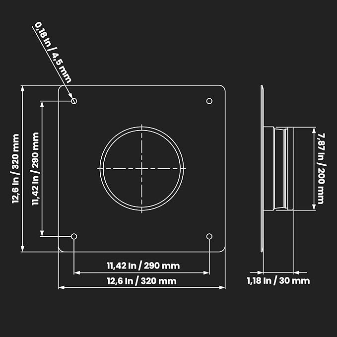Repa Market 8 Inch Round Duct Flange/Galvanized Steel with Rubber Gasket/Wall or Ceiling Mount Adapter/for Dryer Hose & HVAC/Heavy Duty Air Return, Heating Cooling Exhaust Ventilation Cover