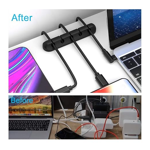 Cord Organizer for Desk, Cable Organizer Cable Clips Holder Black - Image 2