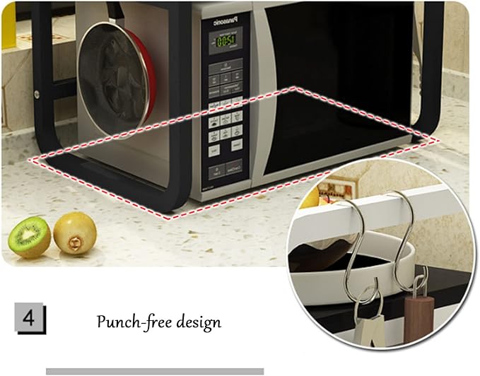 Microwave Storage Rack Microwave Oven Rack Kitchen Storage Shelf Kitchen Organiser Shelf Island Shelf for Oven Toaster Stand White