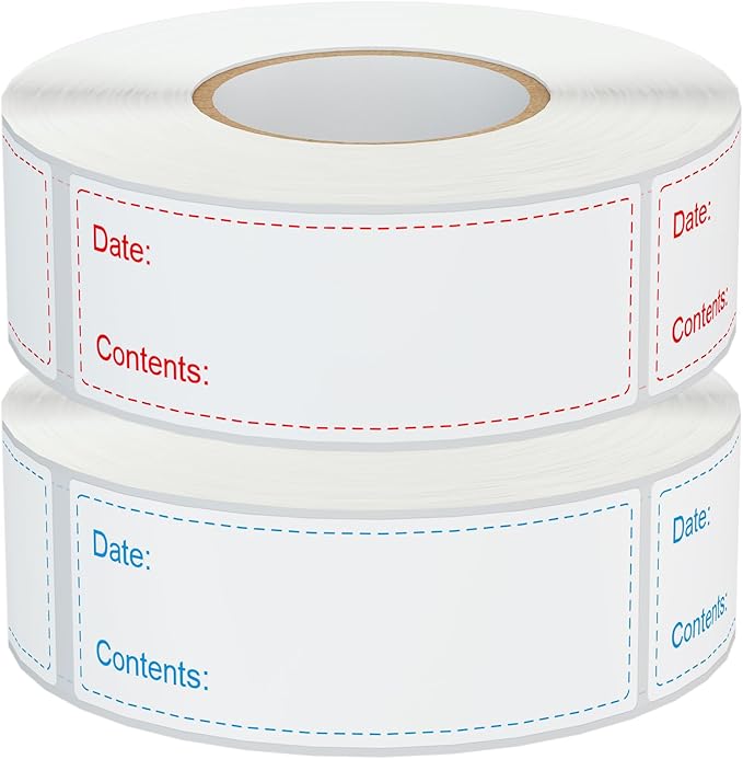 1000 Pcs Removable Freezer Labels for Food Containers 1 x 3, Risepekt Waterproof Food Storage Labels for Containers, Oil Resistant No-Residue Easy Clean for Kitchen Restaurants Grocery Stores Markets