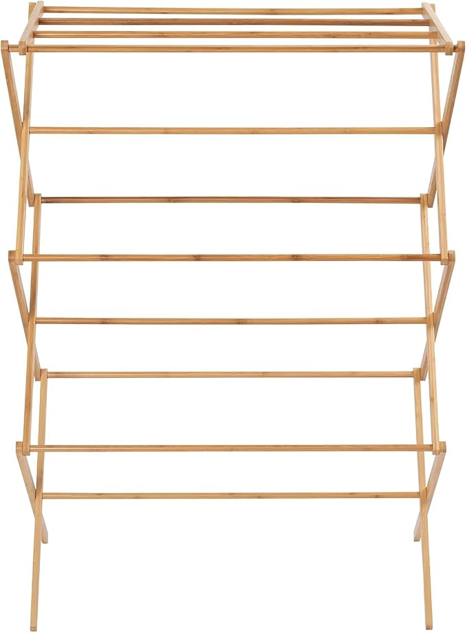 Collapsible Bamboo Drying Rack – Foldable Laundry Drying Stand - Image 2