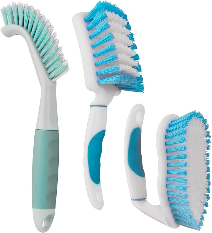 3 Pack Scrub Brush Set, Heavy-Duty Scrub Brushes by BRUSHFAMILY