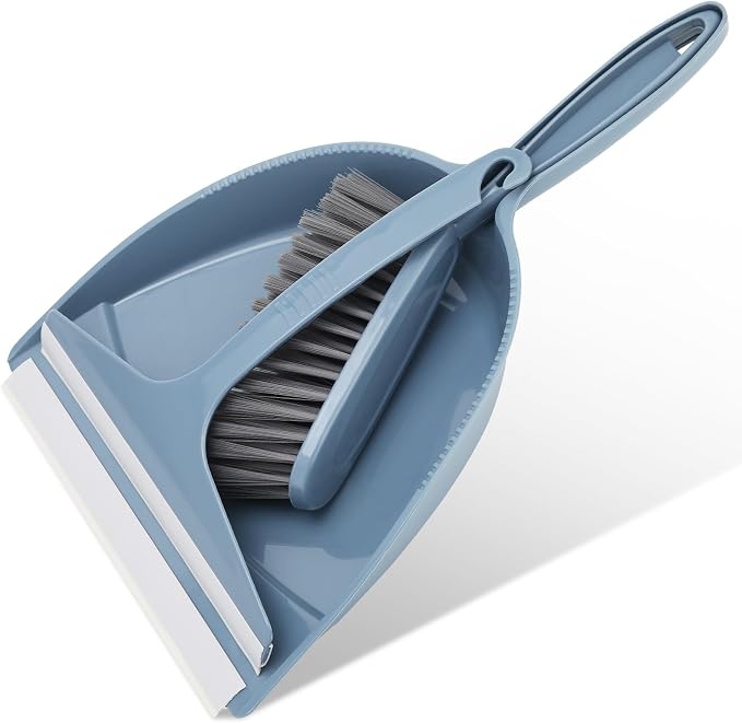 Hand Broom and Dustpan with Squeegee, Mini Dust Pan and Brush Set with a Scraper by Unknown