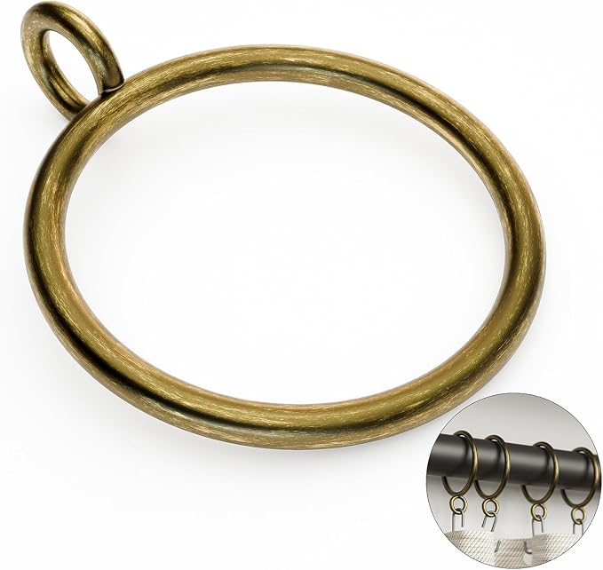 24 Packs Bronze Metal Curtain Rings by GASRONS