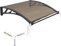 Awning for Door Entrance with Drainage Sink,32x40 Inch Awnings for Doors,Window Canopy Exterior with Plastic Steel Bracket,Polycarbonate Cover,UV,Rain,Snow Protection for House,Porch,Patio,Deck