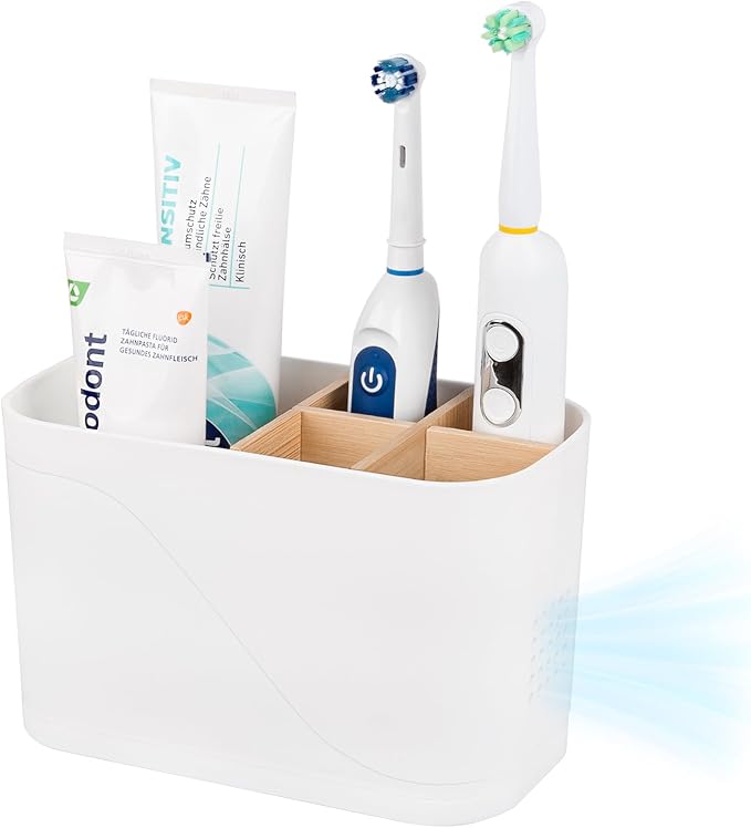 Toothbrush and Toothpaste Holder, 5 Slots, Kids Electric Tooth Brush Organizer by Heagoale
