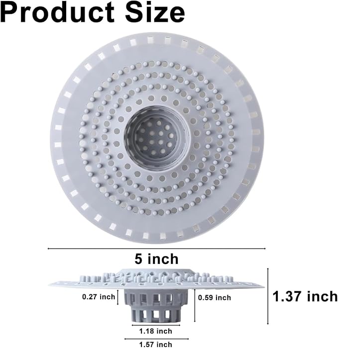 Shower Drain Hair Catcher, Premium Silicone Drain Protector & Shower Drain Cover - Image 2