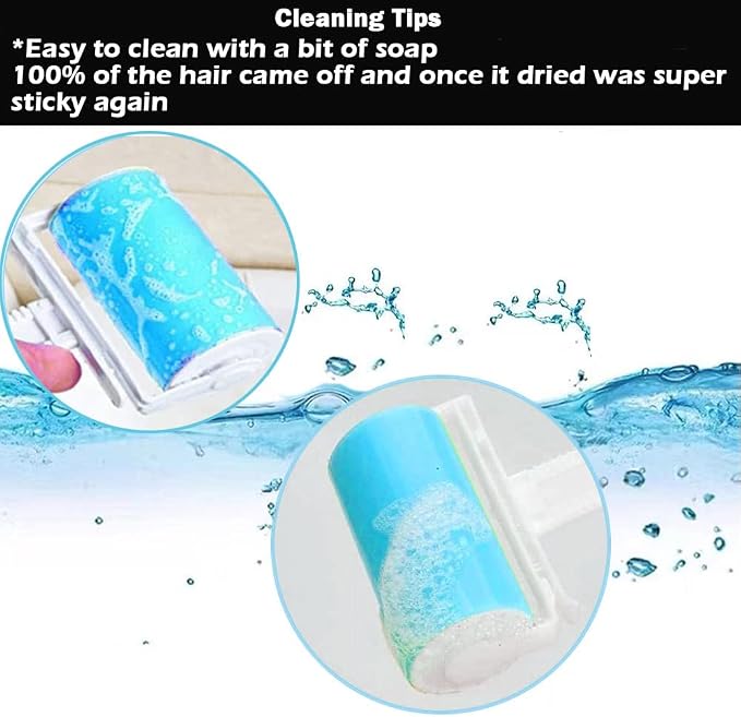 NUOBUT Reusable Sticky Lint Roller, 2 Large & 2 Mini, 4 Pack | Washable Pet - Image 3
