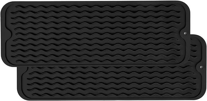 ZLR Small Dish Drying Mat for Kitchen Counter, Dorm & RV, Wavy Ridges Quick-Dry by ZLR