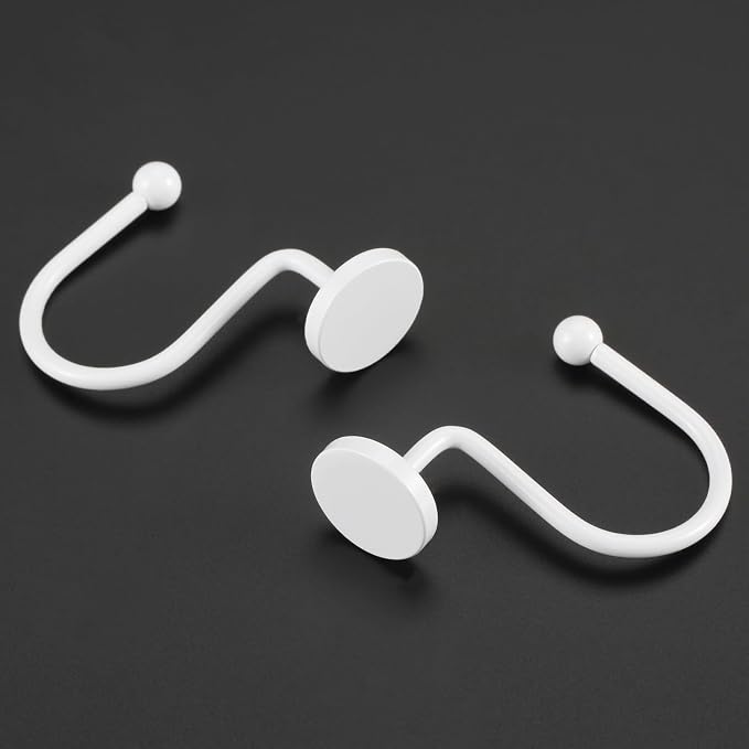 CHICTIE White Shower Curtain Hooks, Rustproof Shower Curtain Rings - Image 3