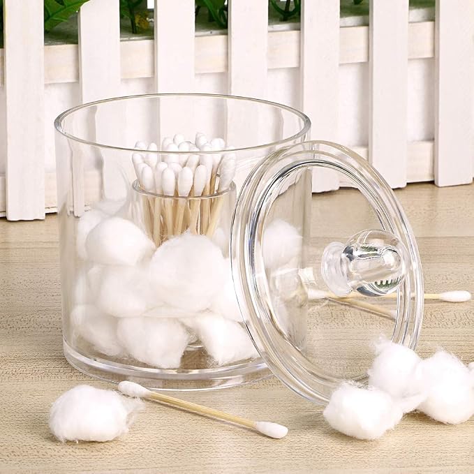 Hipiwe Acrylic Cotton Ball and Swab Organizer - Image 2