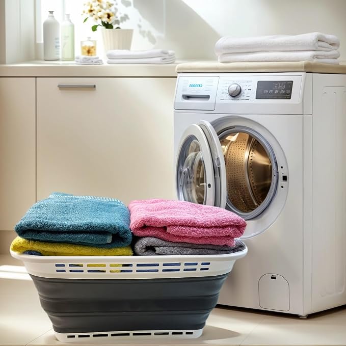 SAMMART 42L Collapsible Plastic Laundry Basket - Image 2
