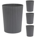 Small Bathroom Trash Can Plastic Wastebasket Garbage Can Dark Grey 4 Pack | by JiatuA