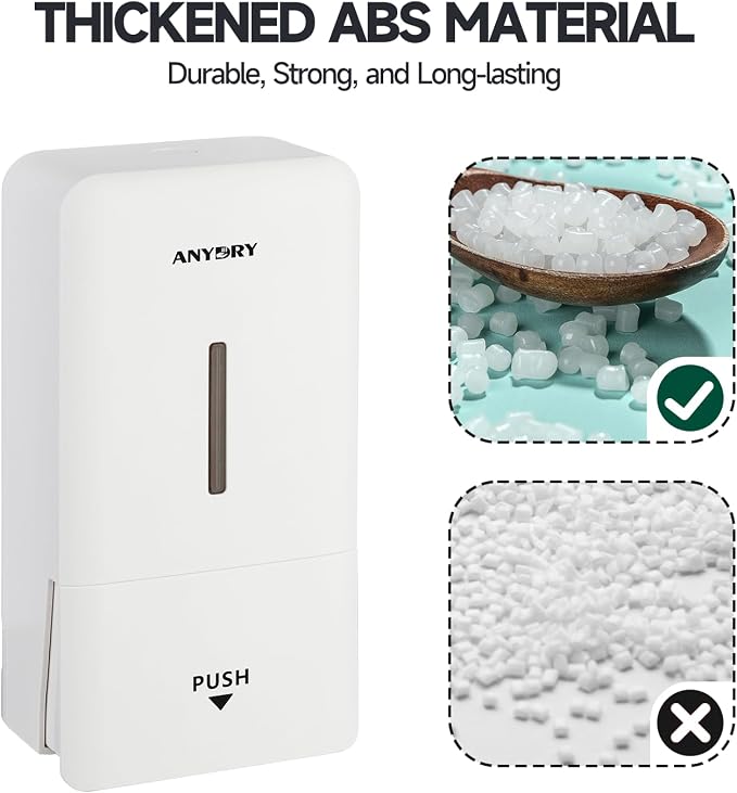anydry Liquid Hand Soap Dispenser Wall Mounted 27oz Large Capacity White | - Image 5