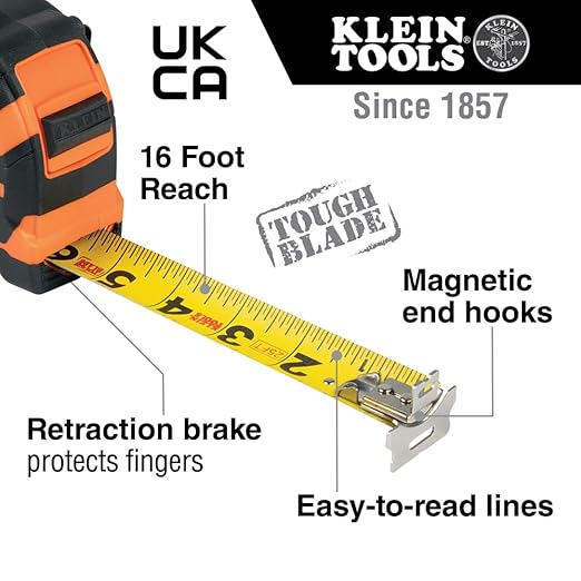 Klein Tools 9216 Tape Measure, Heavy-Duty Measuring Tape - Image 2