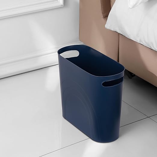 rejomiik Small Bathroom Trash Can, 3.5 Gallon Slim Garbage Can, 2 Pack Navy | - Image 4