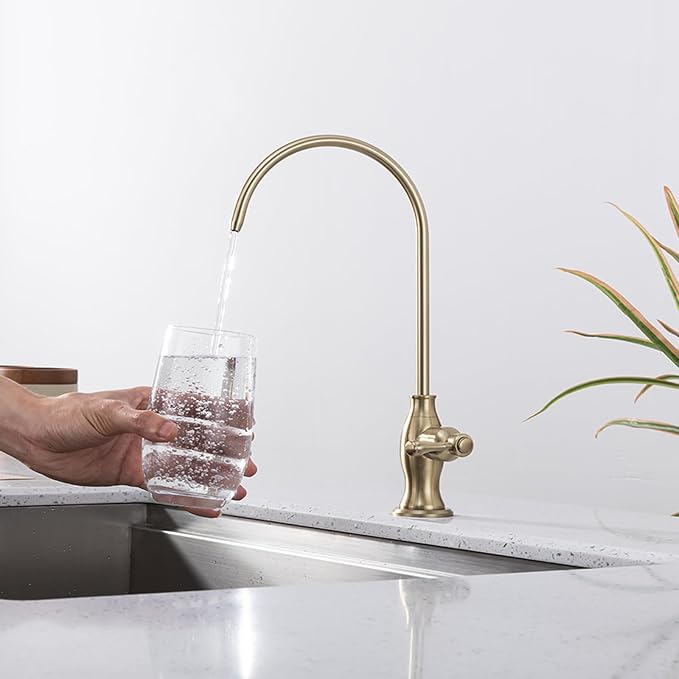 Delle Rosa Brushed Gold Drinking Water Faucet, Non-Air Gap Stainless Steel - Image 2