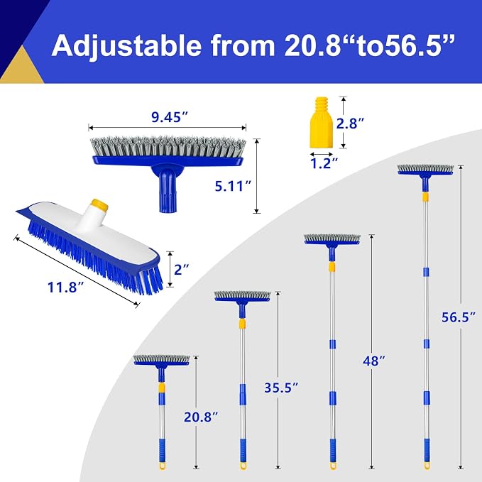 12" Wide Floor Scrub and Grout Brush Set - Image 5