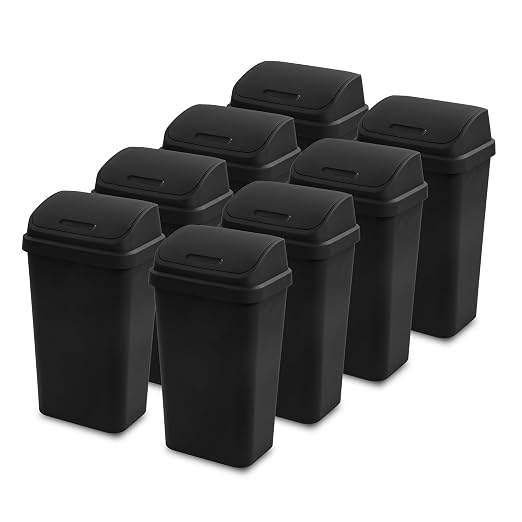 Sterilite Swing Top Wastebasket, Trash Can, 13 Gallon, Garage and Workspace by Sterilite