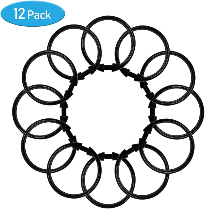 Black Shower Curtain Hooks Rings, Plastic Shower Curtain Hooks - Image 7