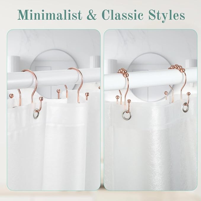 Shower Curtain Hooks, Stainless Steel Shower Curtain Hangers, Metal Shower - Image 7