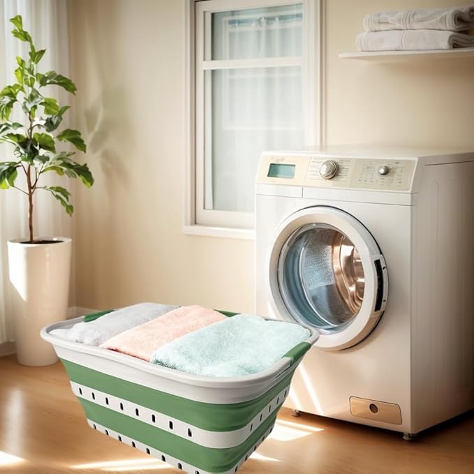 SAMMART 42 Collapsible Plastic Laundry Basket, Foldable Pop Up Storage - Image 5