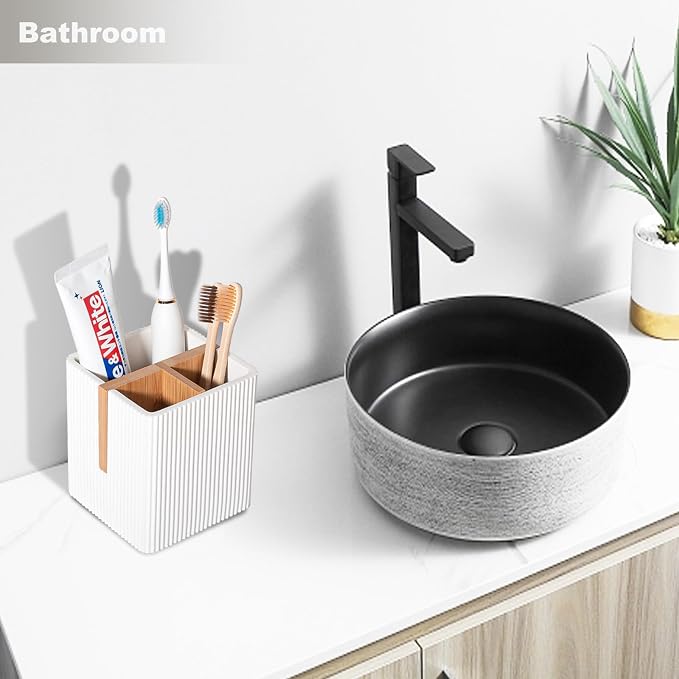 Toothbrush Holders for Bathroom, 3 Slots Toothbrush Organizer Stand, Toiletries - Image 7