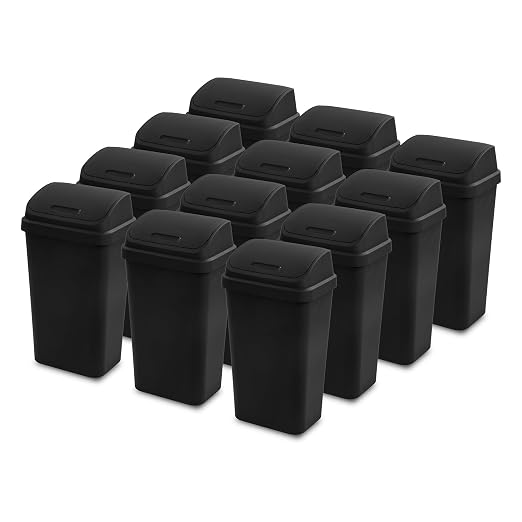 Sterilite Swing Top Wastebasket, Trash Can, 13 Gallon, Garage and Workspace by Sterilite