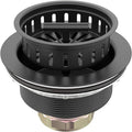 BOTEMY B9171 Black Kitchen Sink Drain Kit 3 1/2 Strainer With Stainless Steel Stopper Assembly Basket Fit Standard Drain Hole