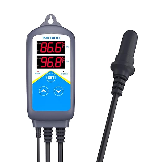Inkbird Digital Outlet Heat Temperature Controller with Day Night Control for Brewing Aquarium Breeding Reptiles Hatching Heat Mat