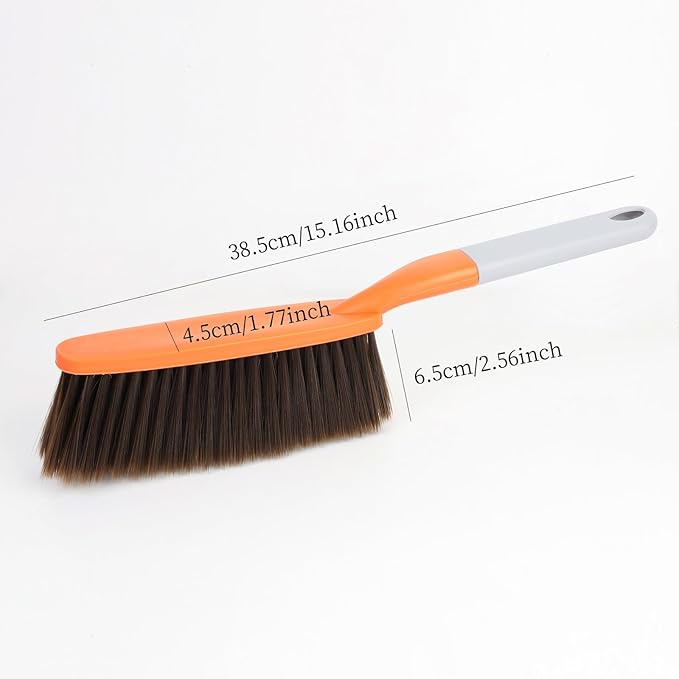 15" Yellow Soft Brist. Hand Broom Brush Bed Sofa Counter Hair Clear | Soft - Image 4