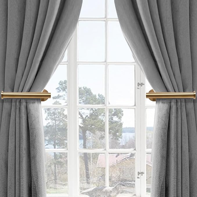 2 Pack Adhesive Curtain Holdbacks, No Drill Metal Curtain Tie Backs Holders - Image 4