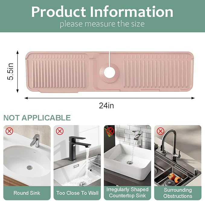 24 Inch Upgraded Draining Mat Folding faucet Mat - Image 2