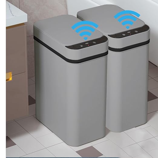 2 Pack - 2.5 Gallon Motion Sensor Bathroom Trash Can - Slim Smart Trash Can | by Yatmung