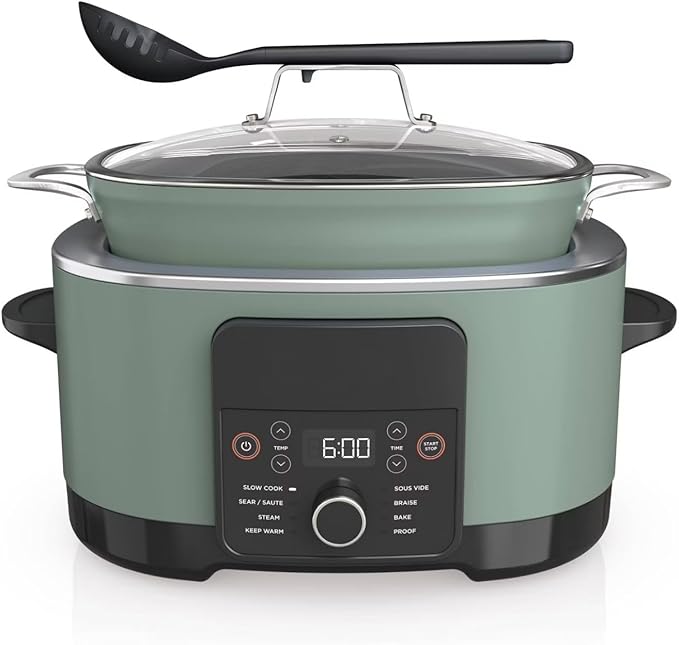 Ninja Foodi PossibleCooker PRO MC1000 8.5Qt Multicooker 8 in 1 Slow Cooker,Warmer, Glass Lid, Integrated Spoon, Nonstick (Green Sage)