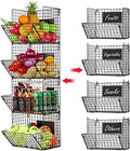 X-cosrack Metal Wire Basket Wall Mount, 4 Tier Extra Large Wall Storage Basket by X-cosrack