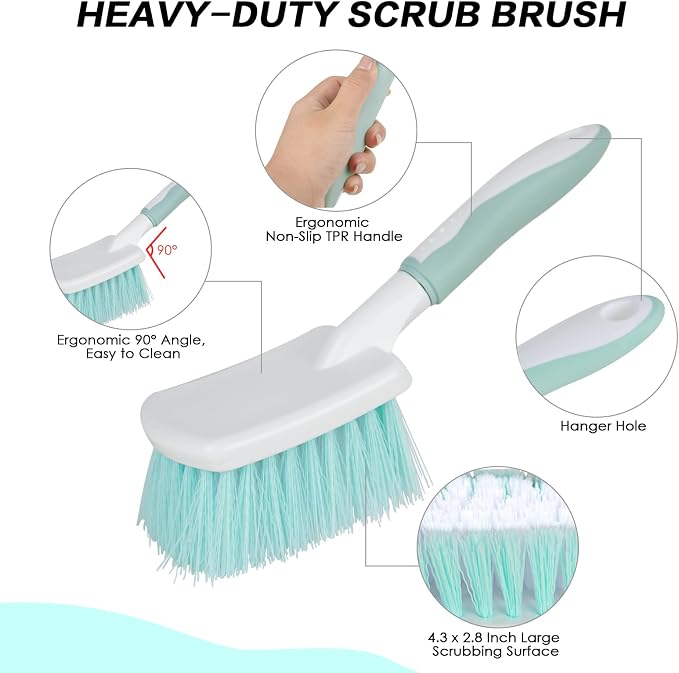 3 Pack Bathroom Scrub Brush Set, Heavy-Duty Scrub Brushes - Image 6