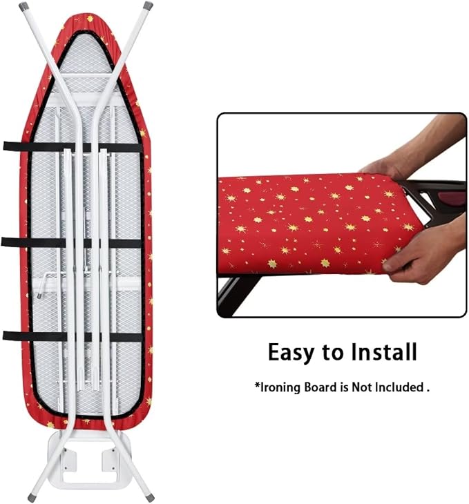 Iron Board Cover with Padding Red Stars Print Ironing Board Covers Protective - Image 5
