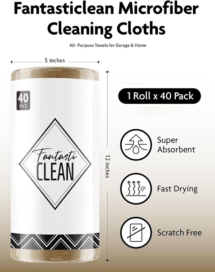 Fantasticlean Microfiber Cleaning Cloth Roll- 40 Sheets, Tear-away Microfiber - Image 6