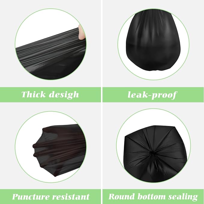 8 Gallon 130 Counts Strong Trash Bags Garbage Bags by RayPard, fit 30 Liter - Image 4