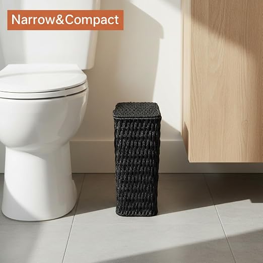 Coeusy 3 Gallon Paper Rope Bathroom Trash Can, Small Wicker Trash Cans - Image 4