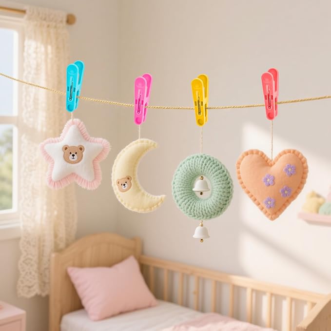 56 PCS Clothespins Plastic Small Clips 2 inch Clothes Pins 7 Colors | 7 Bright - Image 5